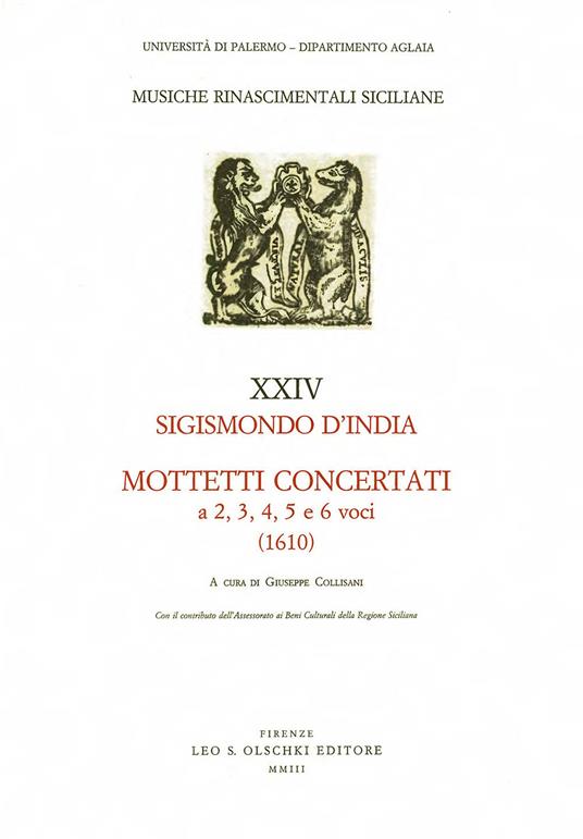 Mottetti concertati a due, tre, quattro, cinque e sei voci (1610) - Sigismondo d'India - copertina