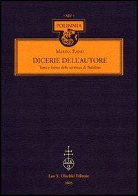 Dicerie dell'autore. Temi e forme della scrittura di Bufalino - Marina Paino - copertina