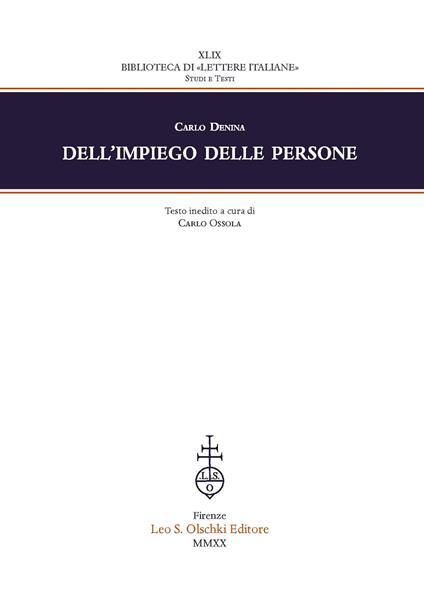 Dell'impiego delle persone - Carlo Denina - copertina