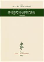 Filologia e canti popolari nel carteggio Michele Barbi-Renata Steccati 1930-1940