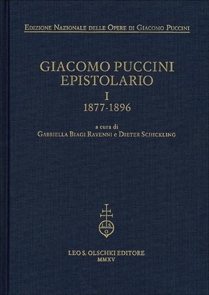 Giacomo Puccini. Epistolario. Vol. 1: 1877-1896 - copertina