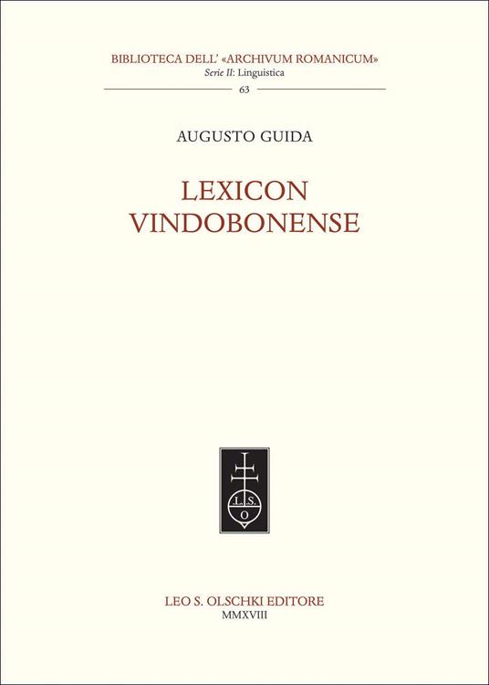 Lexicon Vindobonense - Augusto Guida - copertina