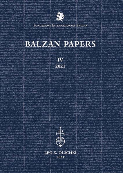 Balzan papers (2021). Vol. 4 - copertina