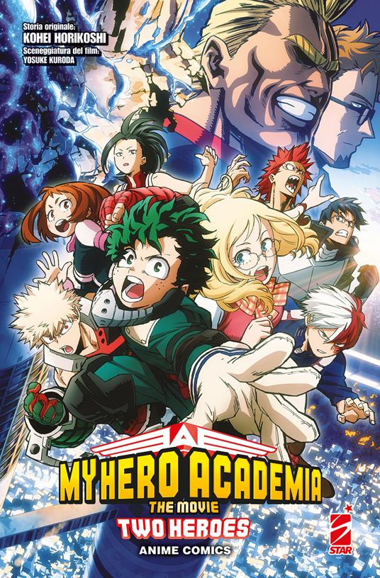 Two heroes. My Hero Academia the movie. Anime comics - Kohei Horikoshi - copertina