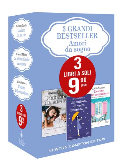 3 grandi bestseller. Amori da sogno: L'infinito tra me e te-Un milione di volte buonanotte-L'estate delle coincidenze - Mariana Zapata,Kristina McBride,Ali McNamara - copertina