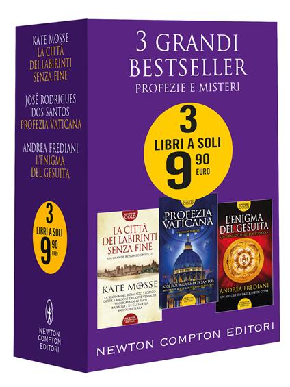 3 grandi bestseller. Profezie e misteri: La città dei labirinti senza fine-Profezia vaticana-L'enigma del gesuita - Kate Mosse,José Rodrigues Dos Santos,Andrea Frediani - copertina