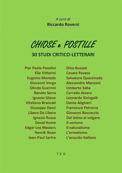 Chiose & postille. 30 studi critico-letterari - Riccardo Roversi - ebook