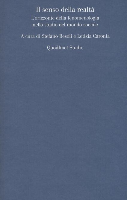 Il senso della realtà. L'orizzonte della fenomenologia nello studio del mondo sociale - copertina