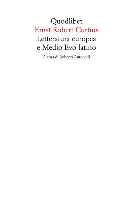Letteratura europea e Medio Evo latino - Ernst Robert Curtius - copertina