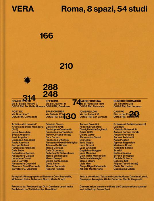 Vera. Roma, 8 spazi, 54 studi-Rome, 8 spaces, 54 studios. Ediz. illustrata - copertina