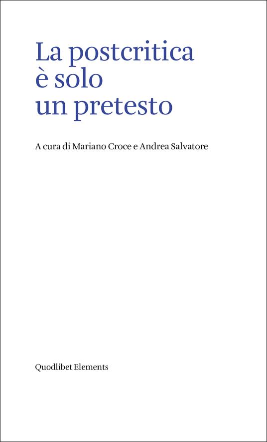 La postcritica è solo un pretesto - copertina