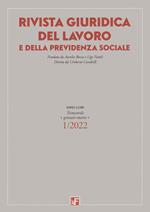 Rivista giuridica del lavoro e della previdenza sociale (2022). Vol. 1