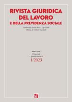 Rivista giuridica del lavoro e della previdenza sociale (2023). Vol. 1