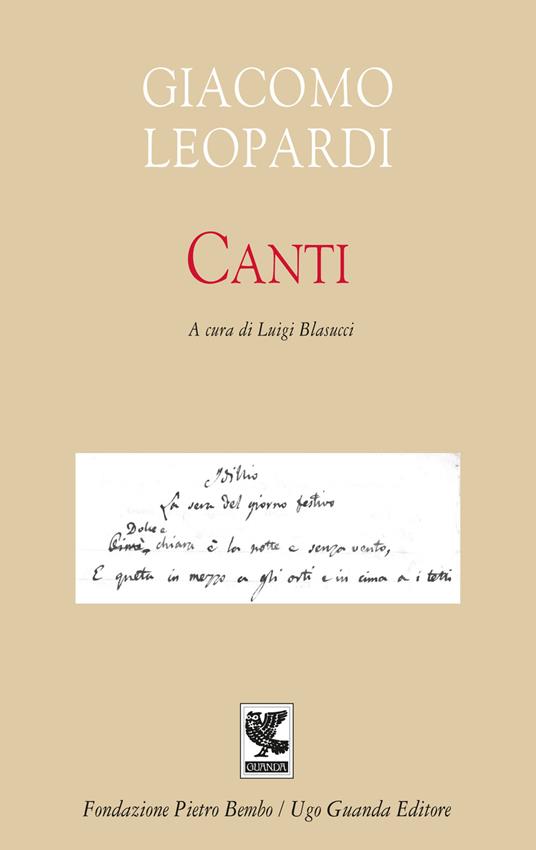 Canti - Giacomo Leopardi - copertina