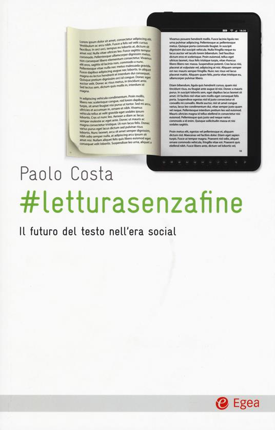 # letturasenzafine. Il futuro del testo nell'era social - Paolo Costa - copertina