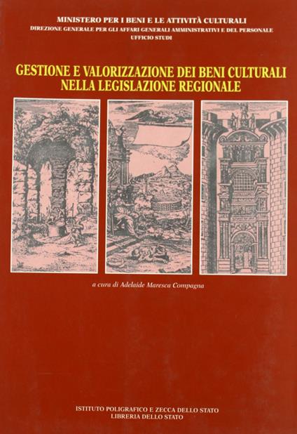 Gestione e valorizzazione dei beni culturali nella legislazione regionale - copertina