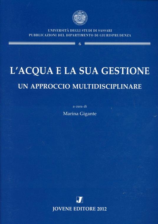 L' acqua e la sua gestione. Un approccio multidisciplinare - copertina