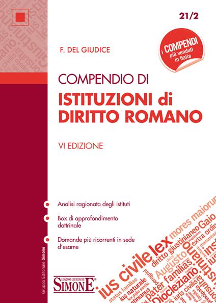 Compendio di Isitituzioni di diritto romano - Federico Del Giudice - ebook