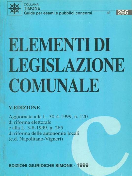 Elementi di legislazione comunale - 3