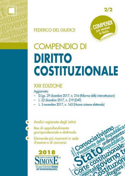 Compendio di diritto costituzionale - Federico Del Giudice,Pietro Emanuele - ebook