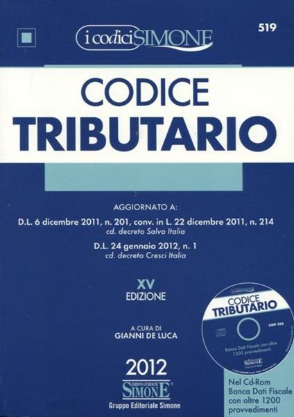 Codice tributario. Con CD-ROM - copertina