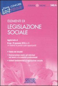 Elementi di legislazione sociale - copertina