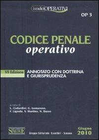 Codice penale operativo. Annotato con dottrina e giurisprudenza - copertina