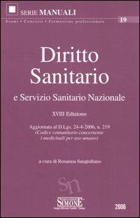 Diritto sanitario e Servizio sanitario nazionale - copertina