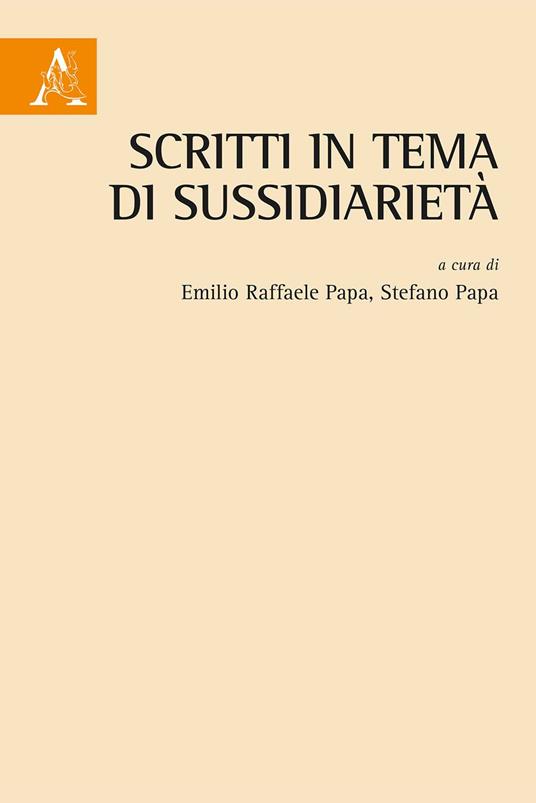 Scritti in tema di sussidiarietà - copertina