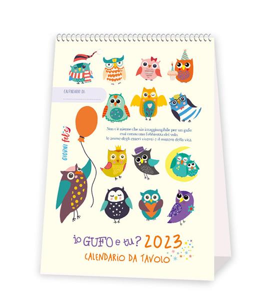 Io gufo e tu? Calendario da tavolo 2023 - copertina