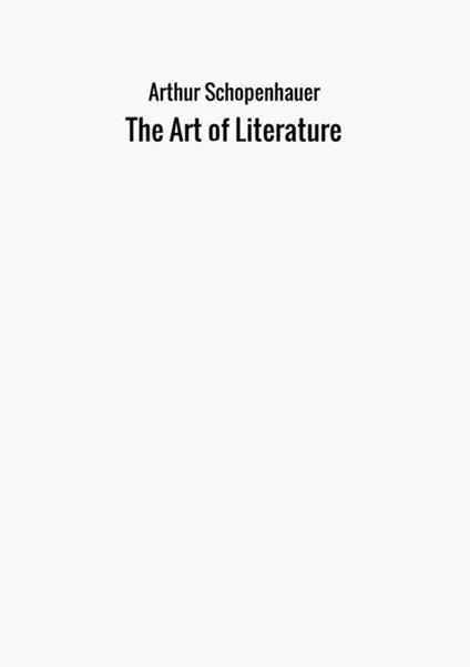 The art of literature - Arthur Schopenhauer - copertina