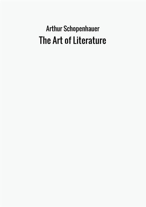 The art of literature - Arthur Schopenhauer - copertina