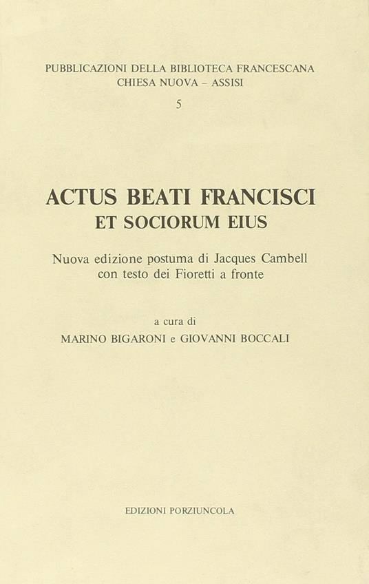 Actus beati Francisci et sociorum eius - copertina