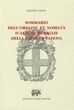 Origine e nobiltà delle famiglie di Padova