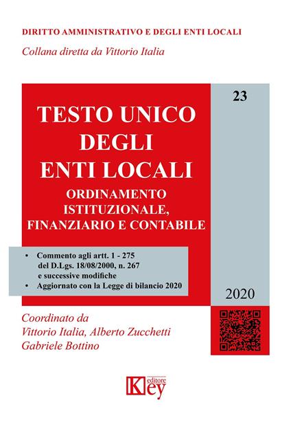 Testo unico degli enti locali. Ordinamento istituzionale, finanziario e contabile - copertina