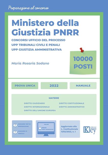 Concorsi ministeriali della giustizia piano PNRR - Maria Rosaria Sodano - copertina