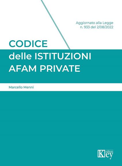 Codice delle istituzioni Afam private - Marcello Menni - copertina