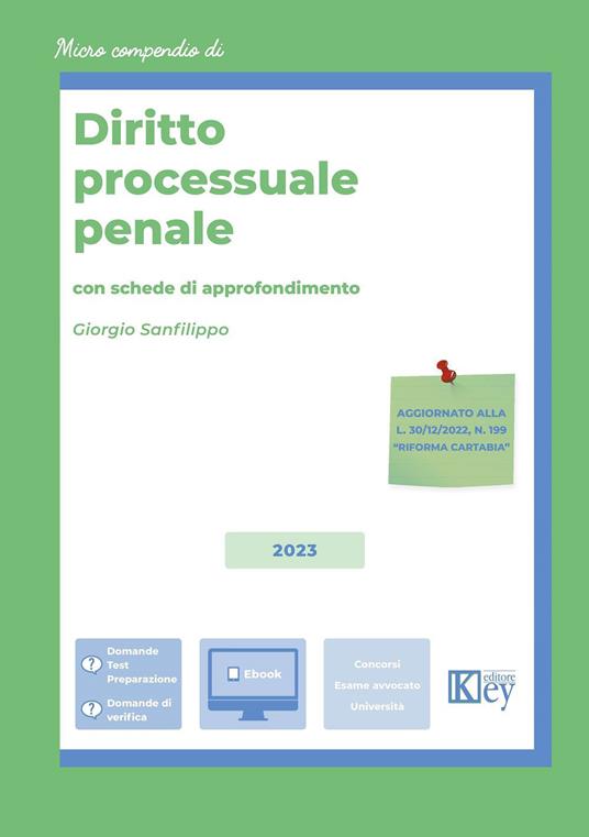 Diritto processuale penale - Giorgio Ariele Sanfilippo - copertina