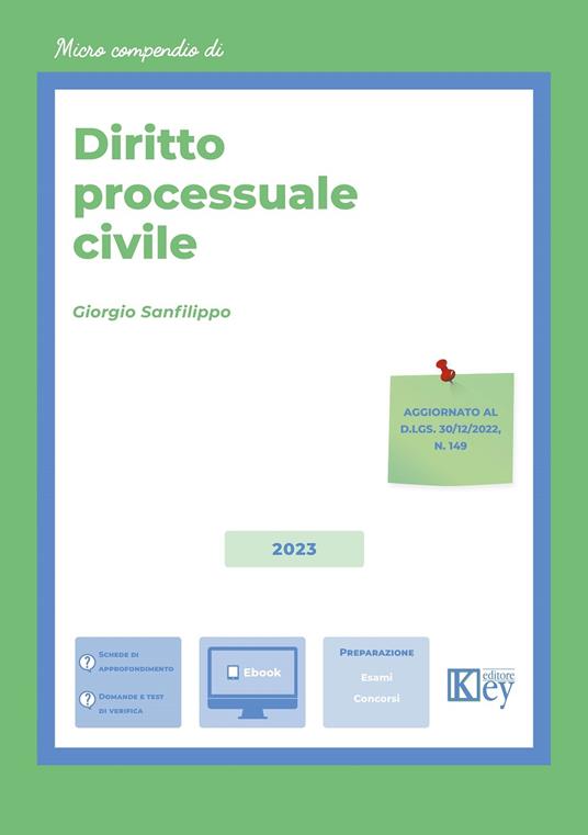 Diritto processuale civile - Giorgio Ariele Sanfilippo - copertina