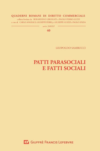 Patti parasociali e fatti sociali - Leopoldo Sambucci - copertina