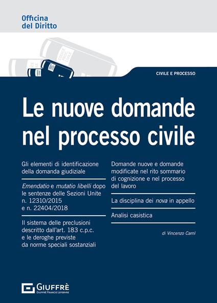 Le nuove domande nel processo civile - Vincenzo Carnì - copertina