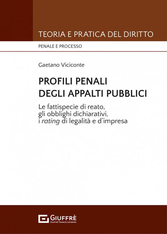 Profili penali degli appalti pubblici - Gaetano Viciconte - copertina