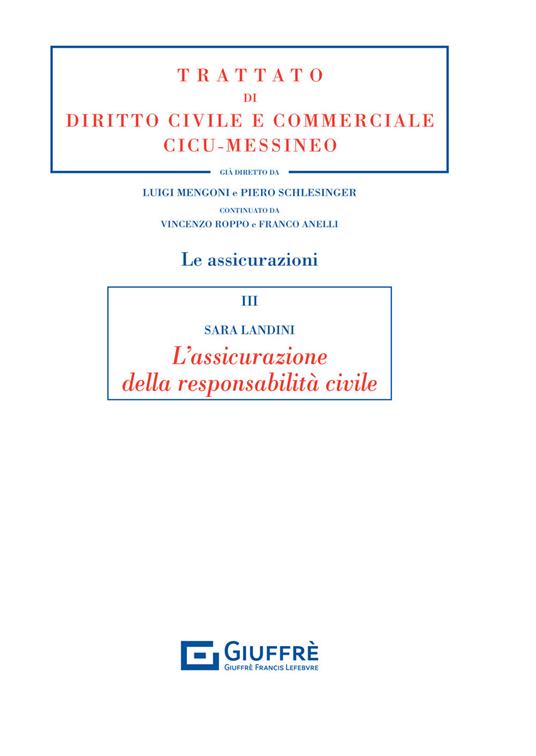 L' assicurazione della responsabilità civile - Sara Landini - copertina