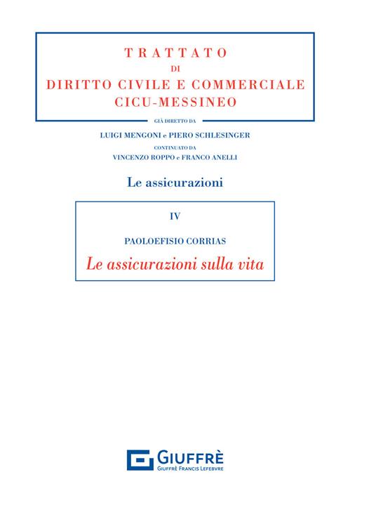 Le assicurazioni sulla vita - Paoloefisio Corrias - copertina