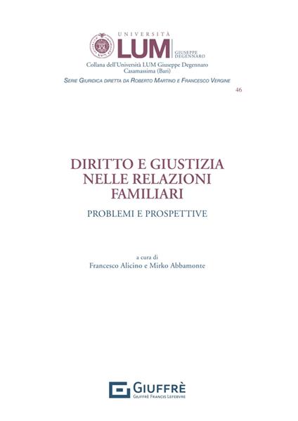 Diritto e giustizia nelle relazioni familiari - copertina