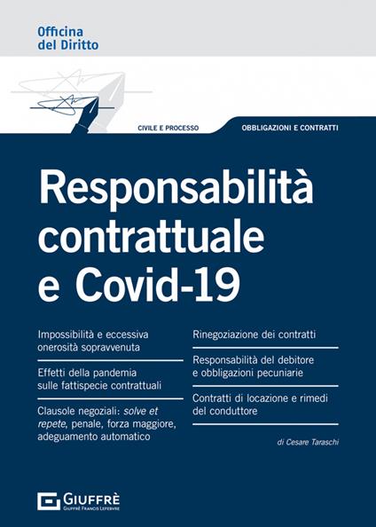 Responsabilità contrattuale e COVID-19 - Cesare Taraschi - copertina