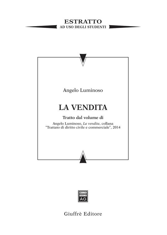 La vendita. Estratto - Angelo Luminoso - copertina