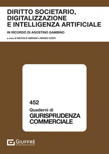 Diritto societario, digitalizzazione e intelligenza artificiale - copertina