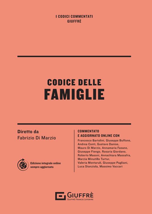 Codice delle famiglie. Con Contenuto digitale per accesso on line - copertina