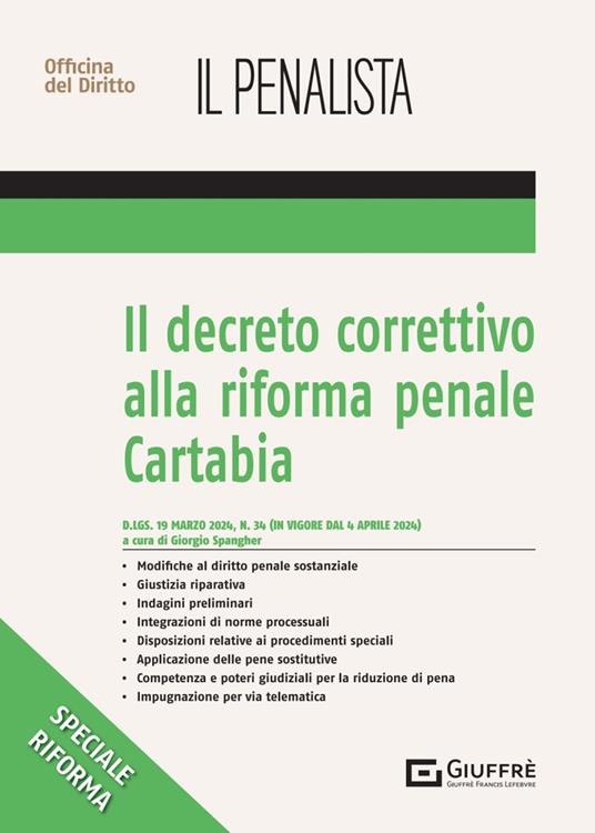 Il decreto correttivo alla Riforma penale Cartabia - copertina